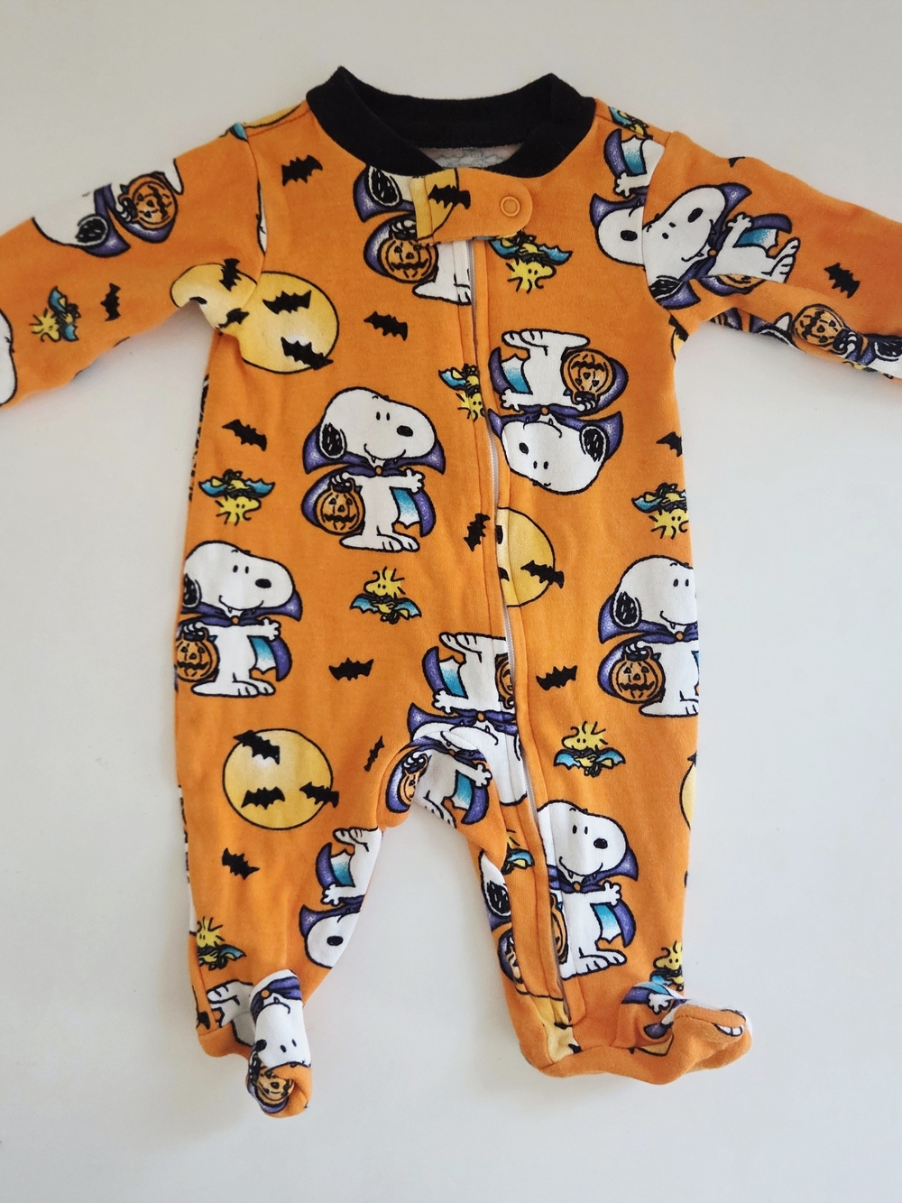 Peanuts Orange Snoopy Halloween Footie Pajamas
